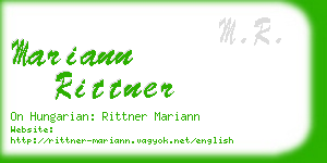 mariann rittner business card